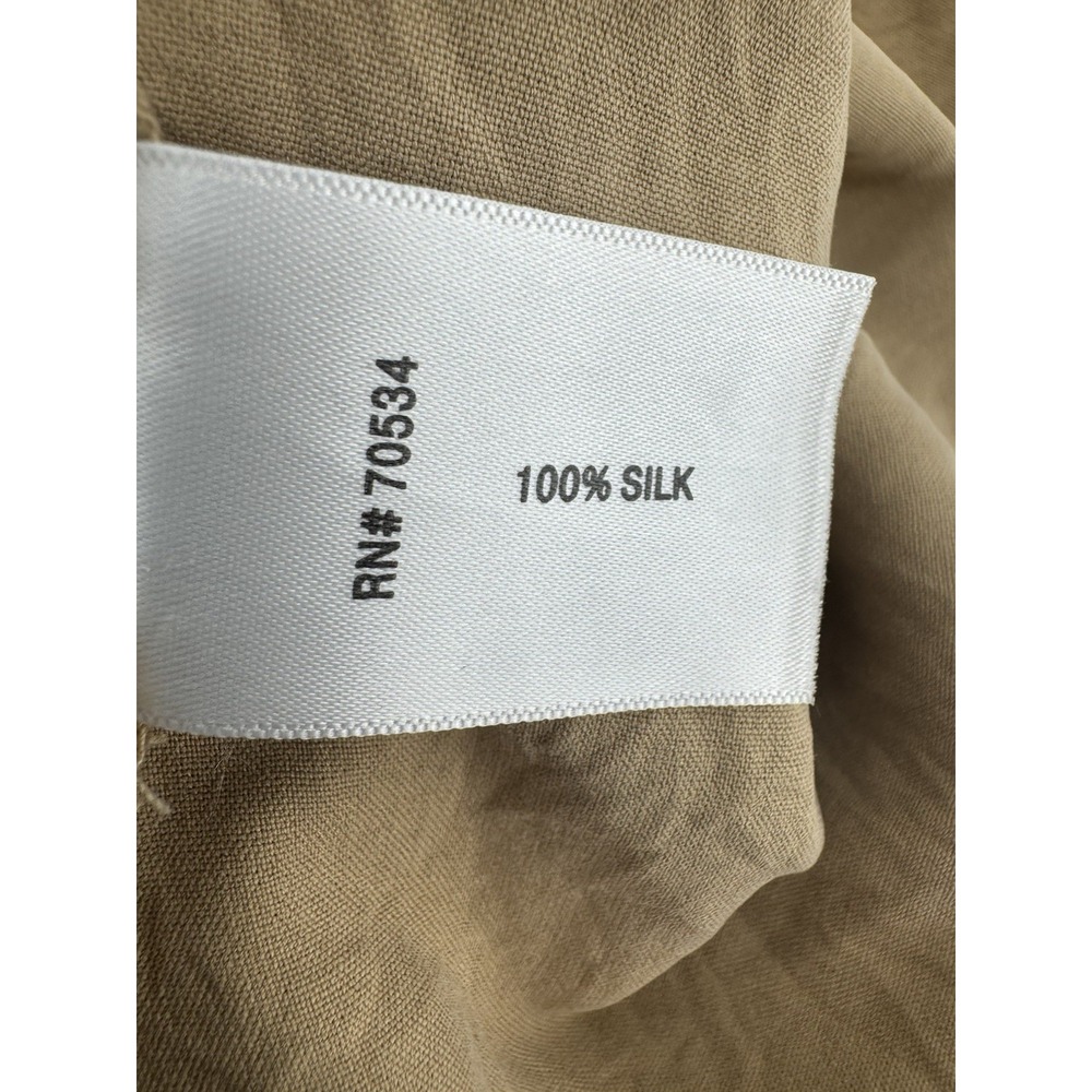ORVIS Women's Tan Long Sleeve Button Up Shirt Casual Silk Quiet Lxury Sz Medium - Picture 6 of 7